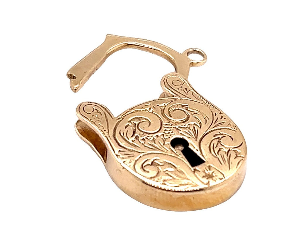 9ct Yellow Gold Engraved Heart Locket Pendant