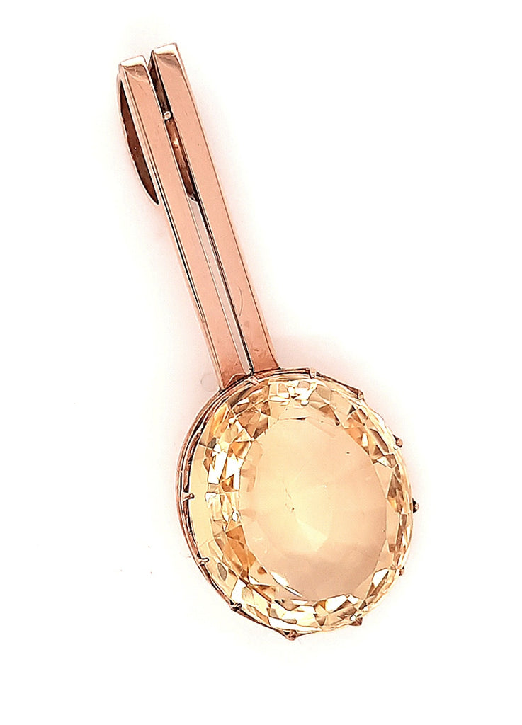 9ct Rose Gold Lemon Quartz Pendant