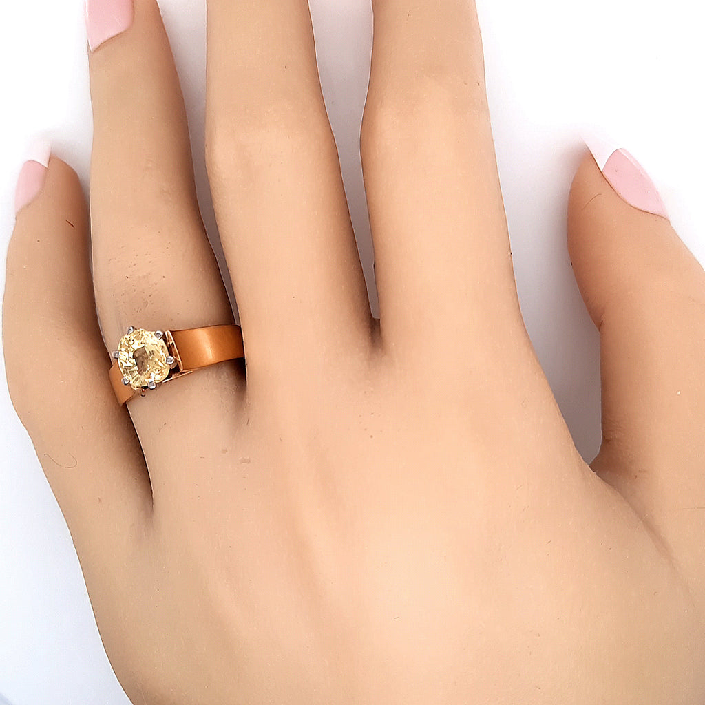 Yellow Sapphire 18ct Yellow & White Gold Solitaire Ring