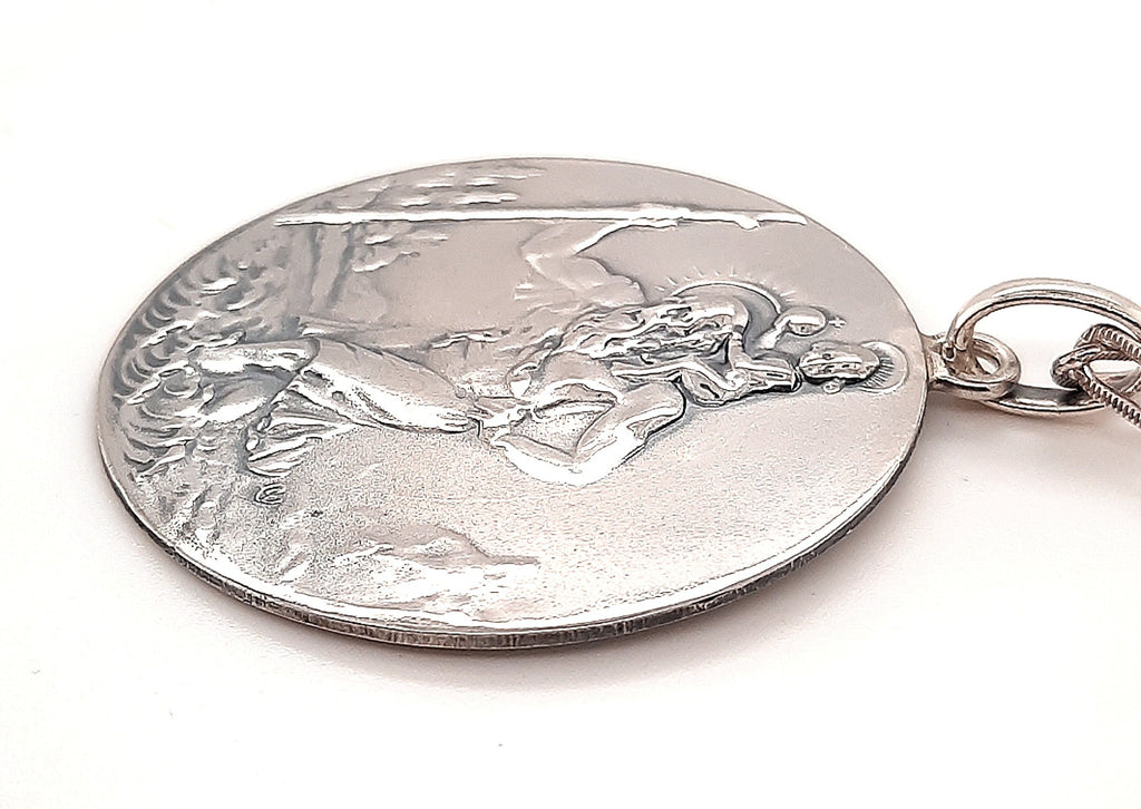 St Christopher Sterling Silver Pendant & Chain