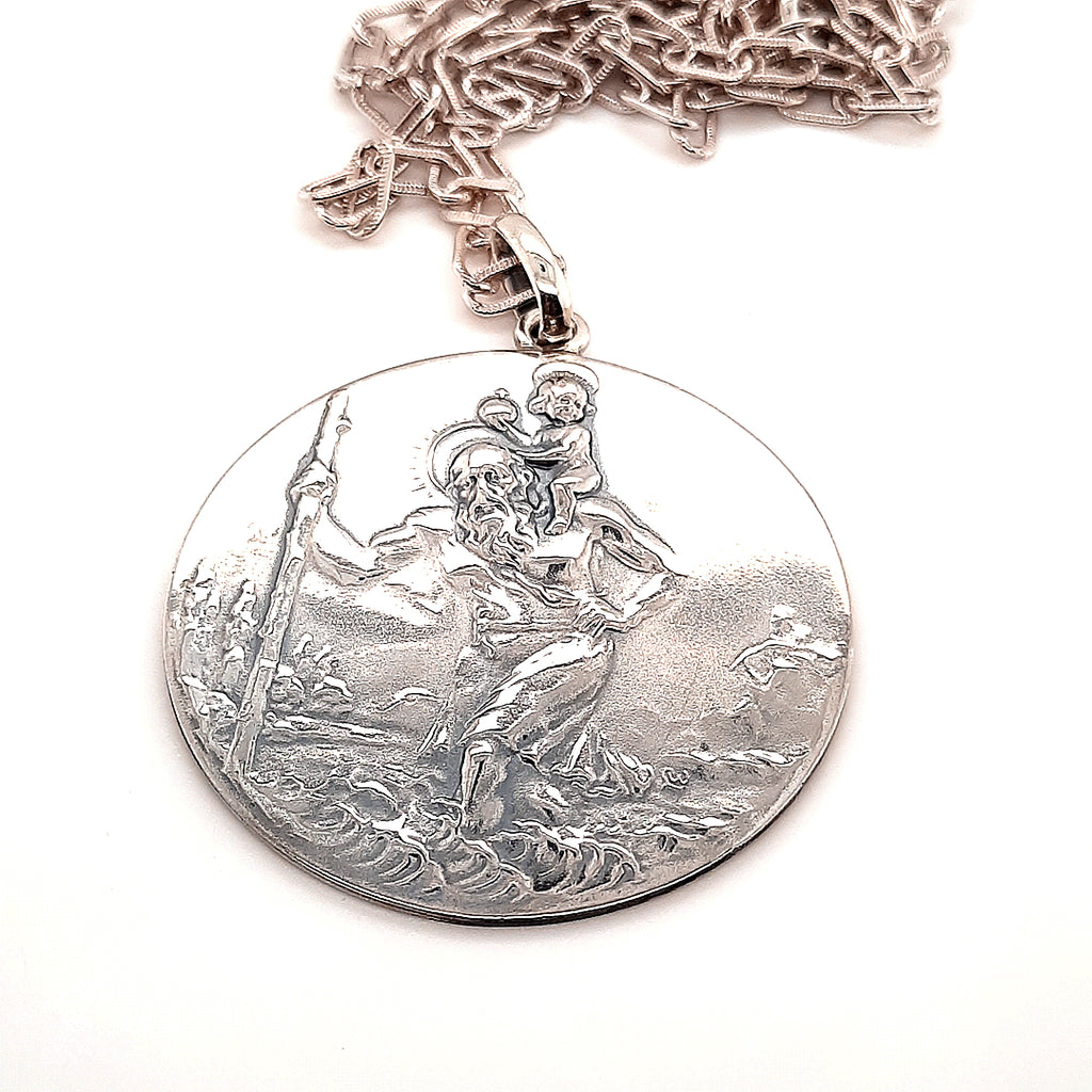 St Christopher Sterling Silver Pendant & Chain