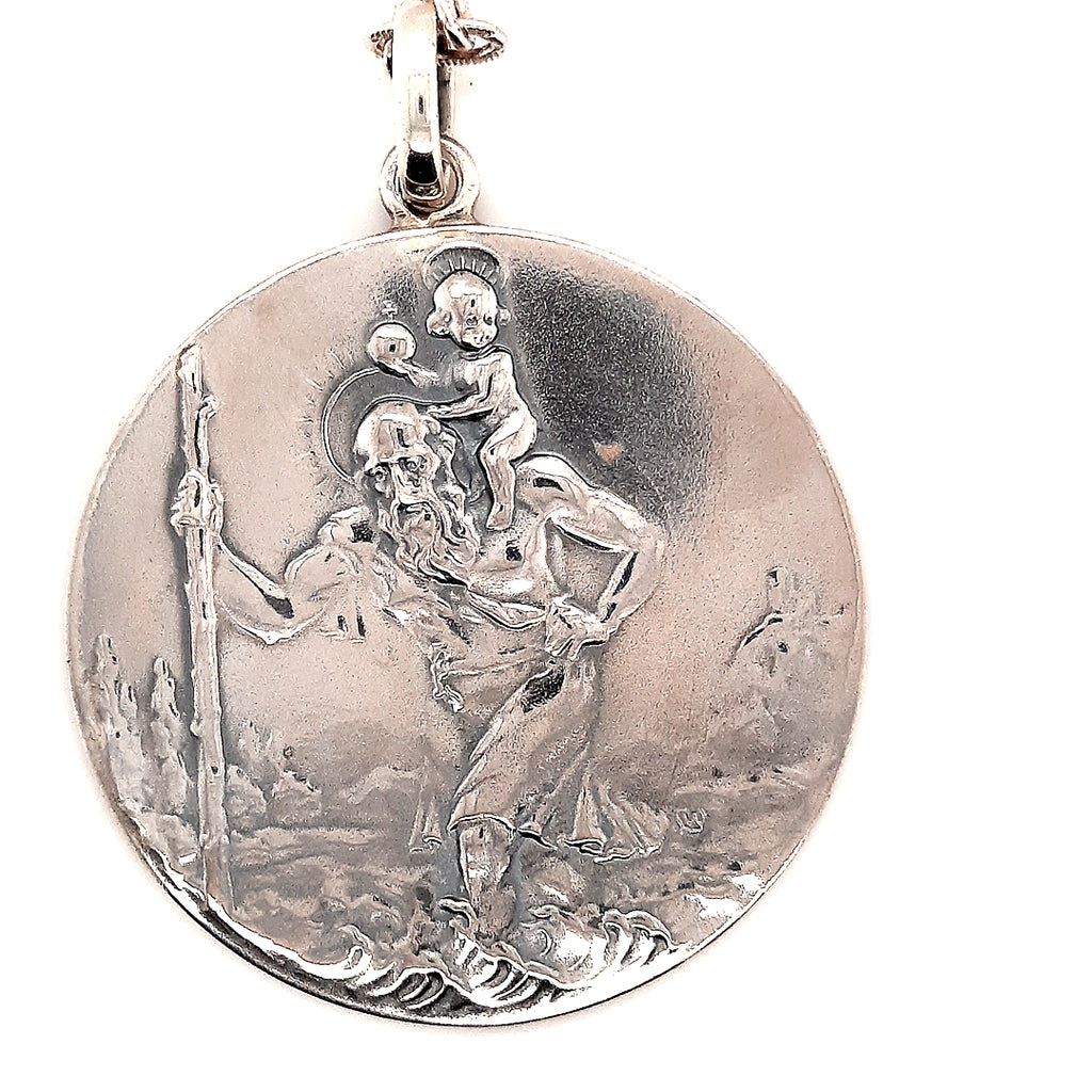 St Christopher Sterling Silver Pendant & Chain