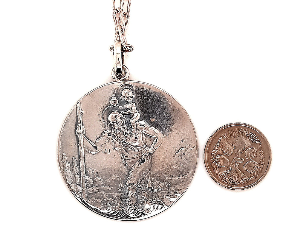 St Christopher Sterling Silver Pendant & Chain