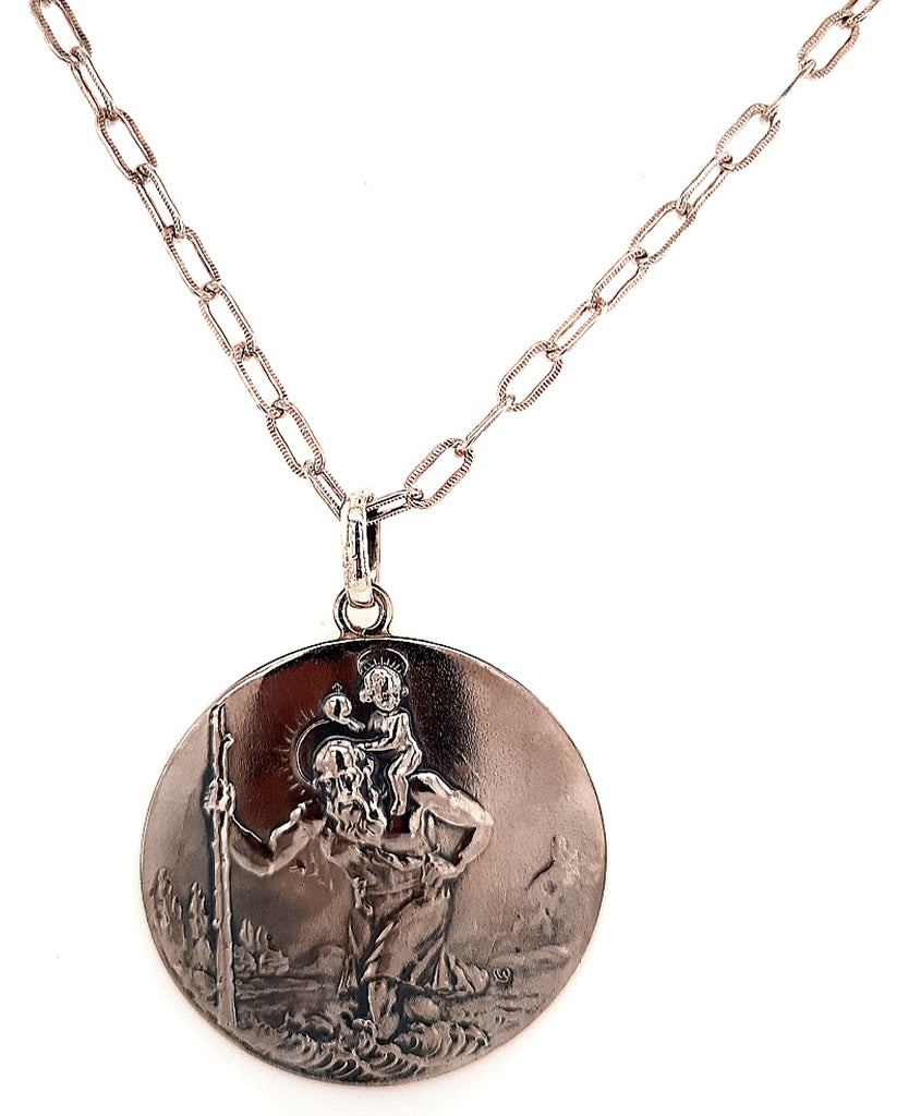 St Christopher Sterling Silver Pendant & Chain