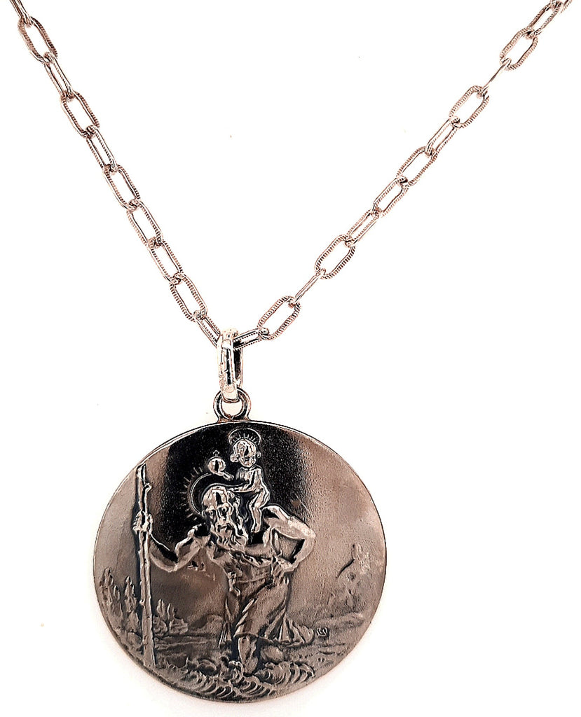 St Christopher Sterling Silver Pendant & Chain