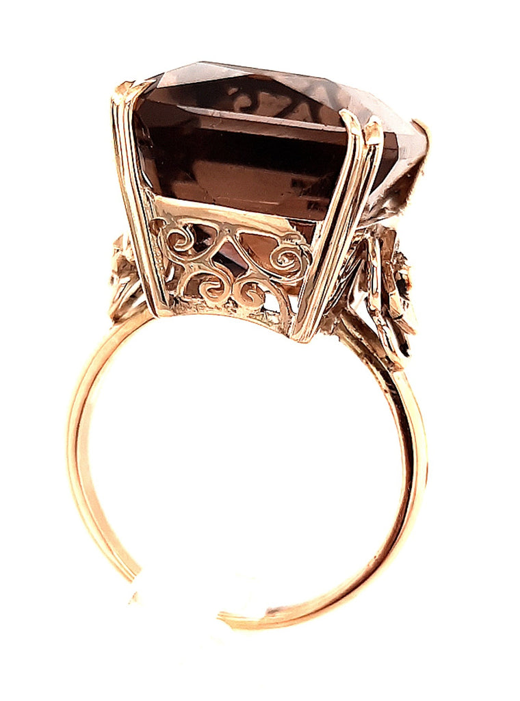 Smokey Quartz & Gold Plated Dress Ring