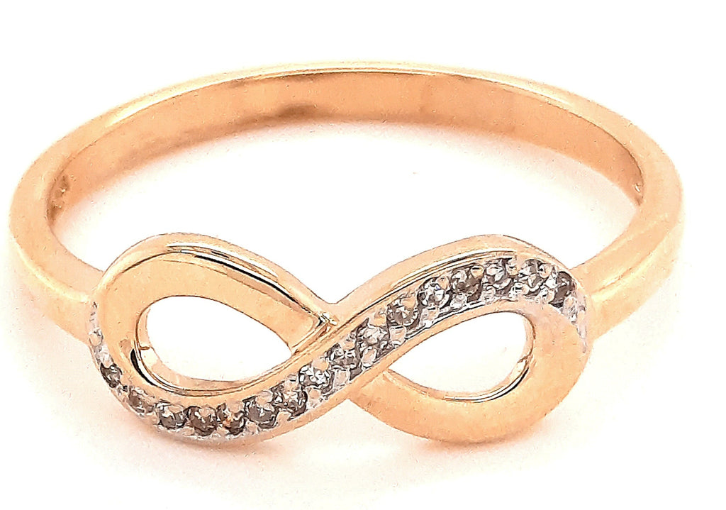 9ct Yellow Gold & Diamond Infinity Ring