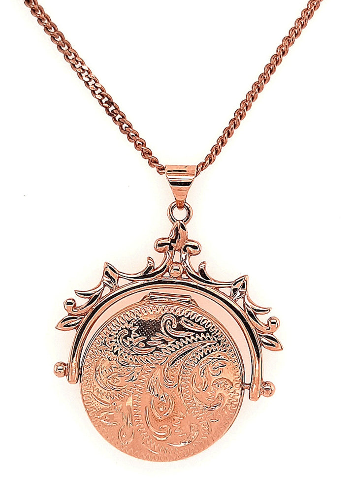 9ct Rose Gold Photo Locket Spinner Pendant 