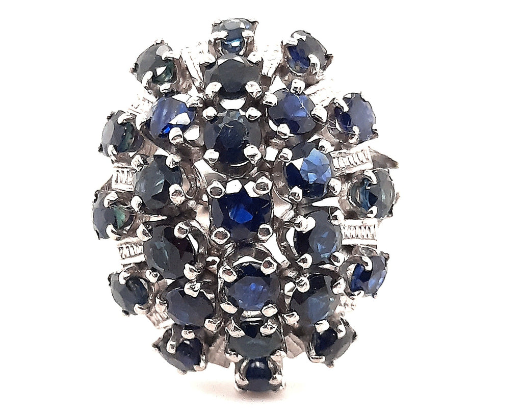 Natural Sapphire & Sterling Silver Dress Ring