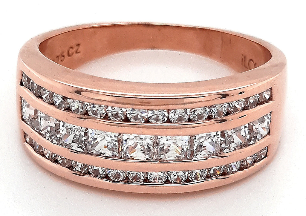 9ct Rose Gold & Swarovski Cubic Zirconia Ring