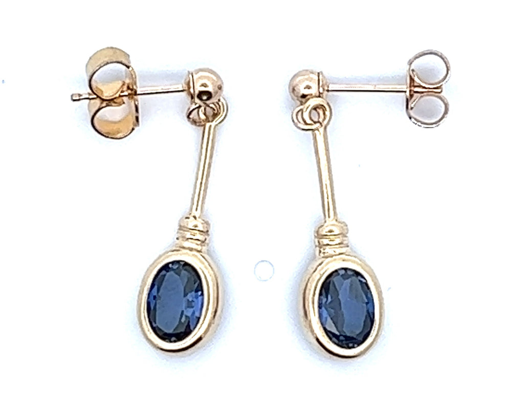 Gold Plated & Created Spinel Drop/Dangle Earrings