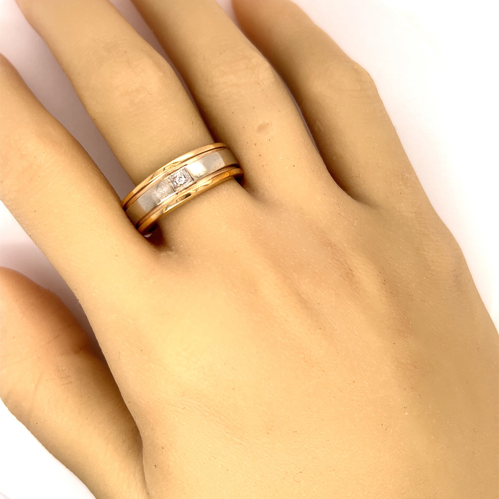 Diamond Yellow & White Gold Wedding Ring