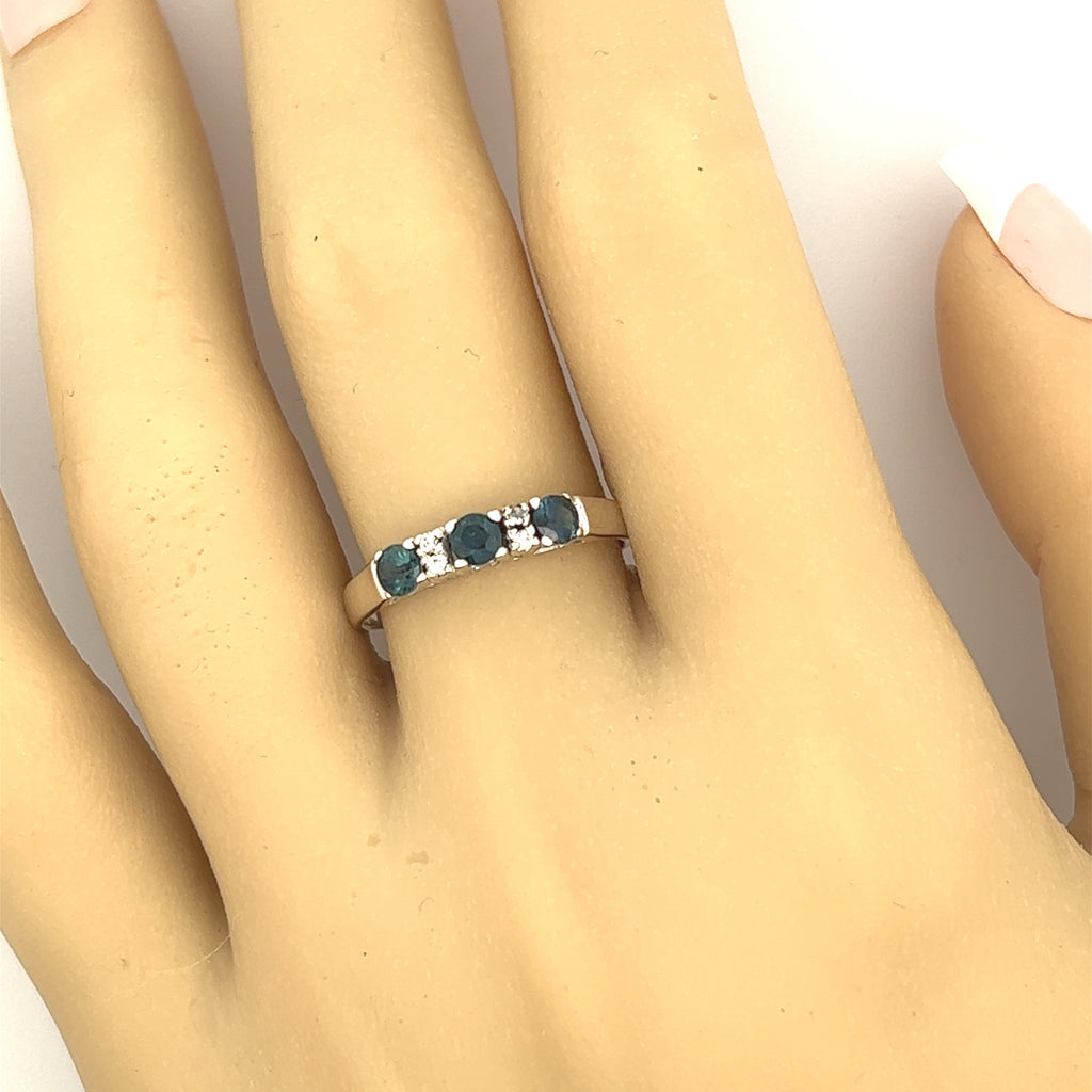 Sapphire & 925 Sterling Silver Ring