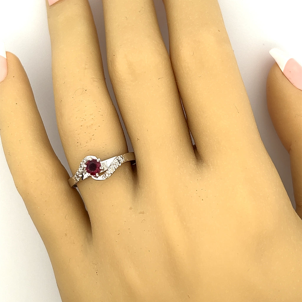 Ruby & Diamond 18ct White Gold Ring
