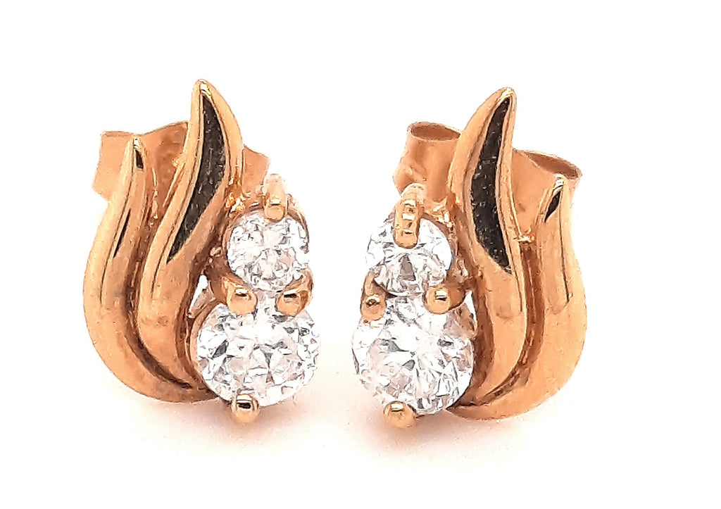 9ct Yellow Gold & Cubic Zirconia Earrings