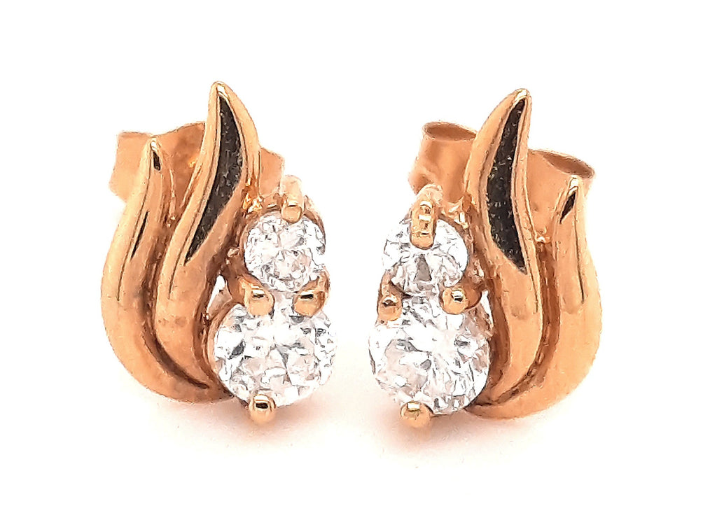 9ct Yellow Gold & Cubic Zirconia Earrings