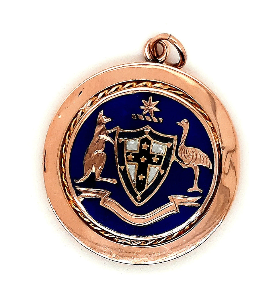 9ct Yellow Gold Australian Pendant with Coat of Arms
