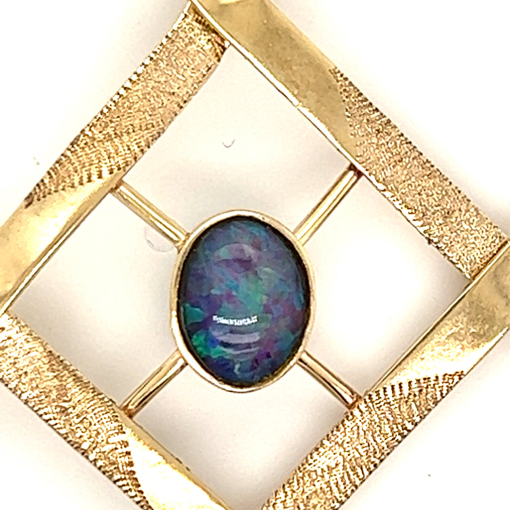 Opal 9ct Yellow Gold Handmade Pendant