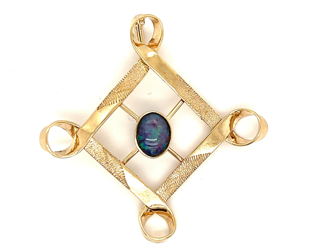 Opal 9ct Yellow Gold Handmade Pendant