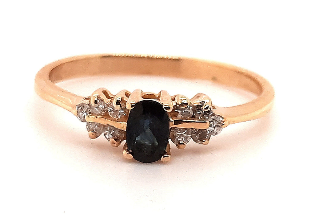 Sapphire & Diamond 18ct Yellow Gold Ring 