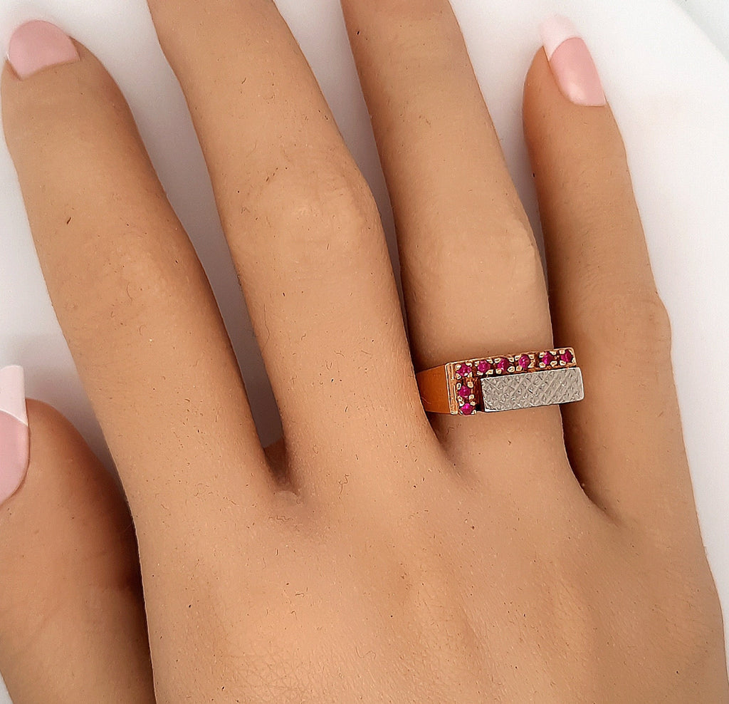 Ruby 14ct Yellow & White Gold Ring