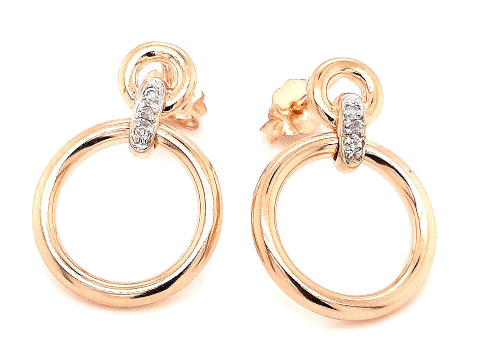 Diamond 9ct Yellow Gold Stud Earrings