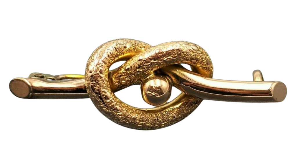 9ct Yellow & Rose Gold Texture Knot Brooch