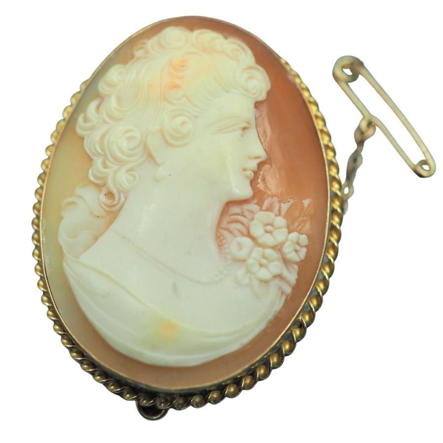 9ct Yellow Gold Cameo Brooch/Pendant