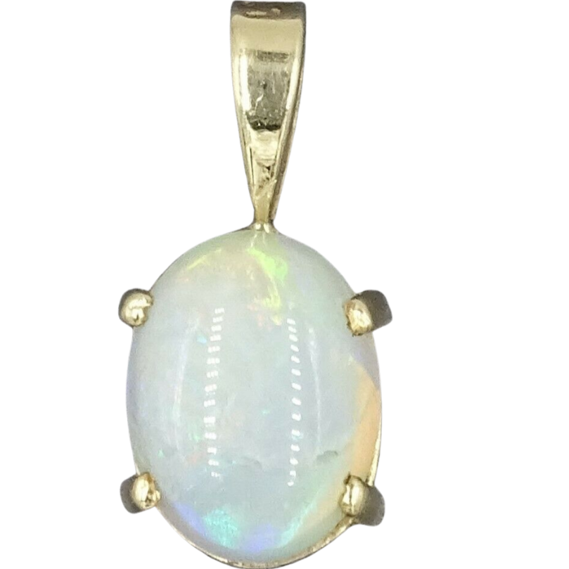 10ct Yellow Gold Opal Claw Set Pendant