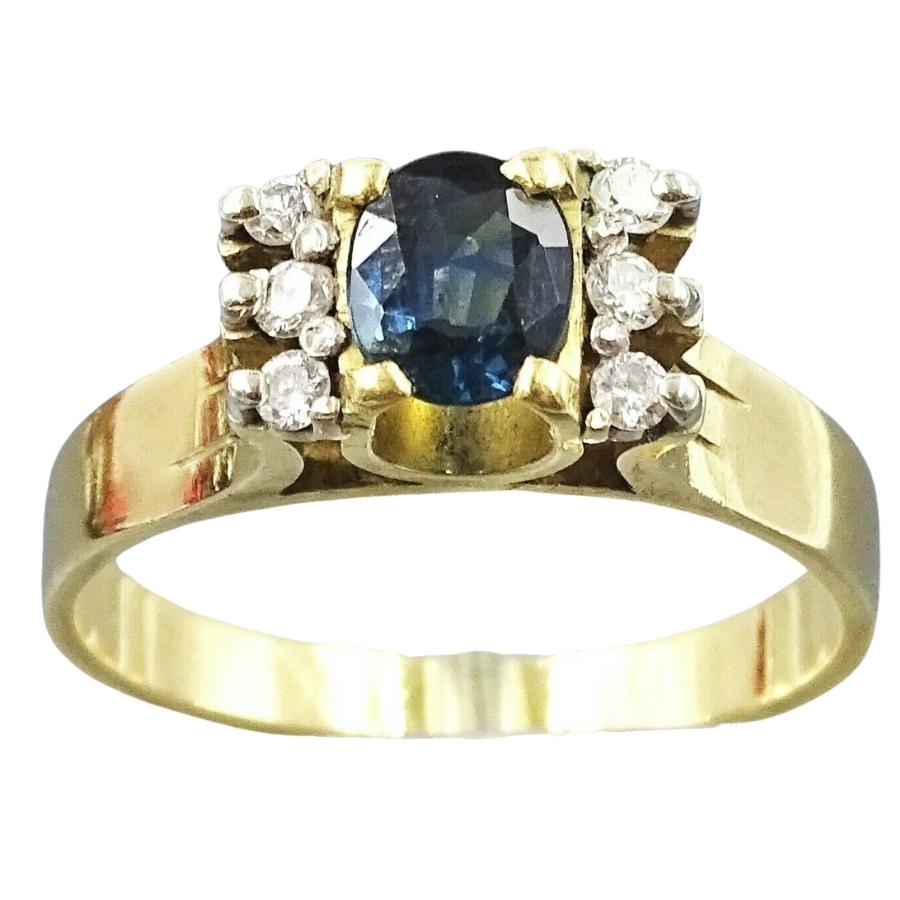 Sapphire & Diamond 18ct Yellow & White Gold Ring
