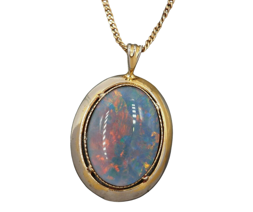 Gold Plated Sterling Silver Opal Triplet Pendant