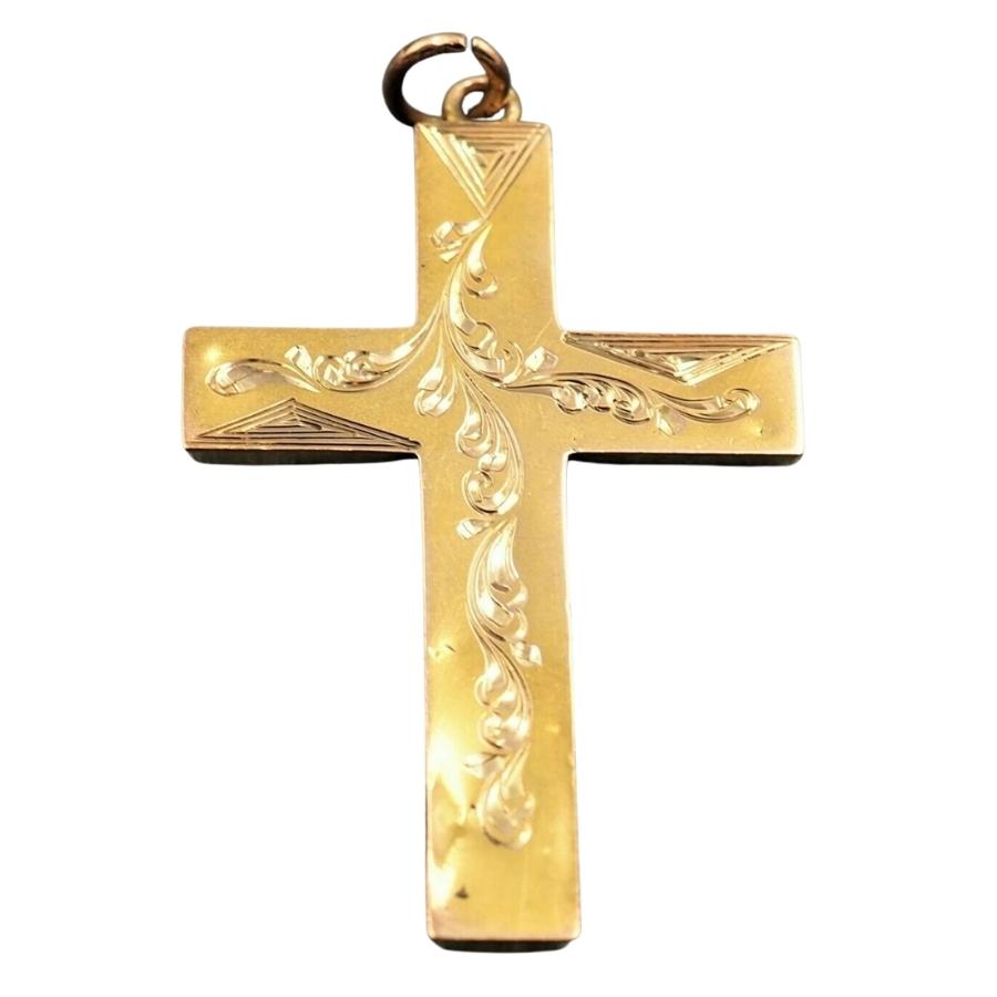 Vintage 14ct Yellow Gold Cross Pendant