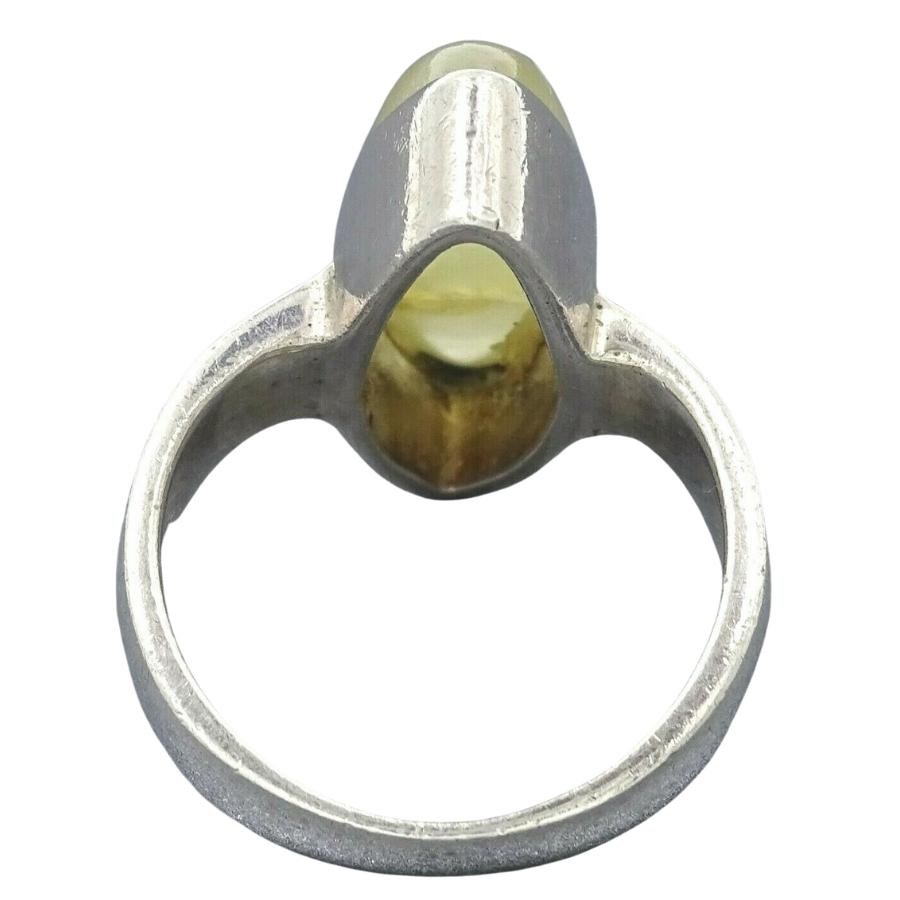 925 Sterling Silver Yellow Chalcedony Ring 