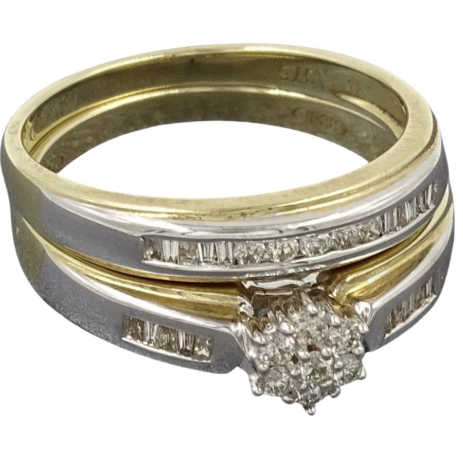 Diamond 9ct Yellow & White Gold Ring Set