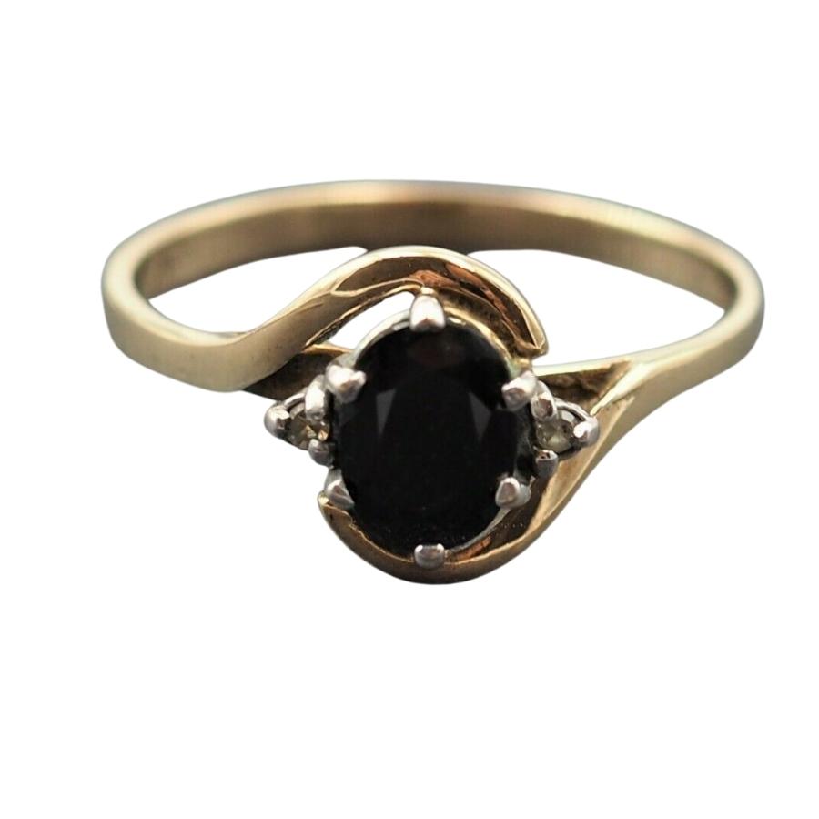 9ct Yellow & White Gold Sapphire & Diamond Ring