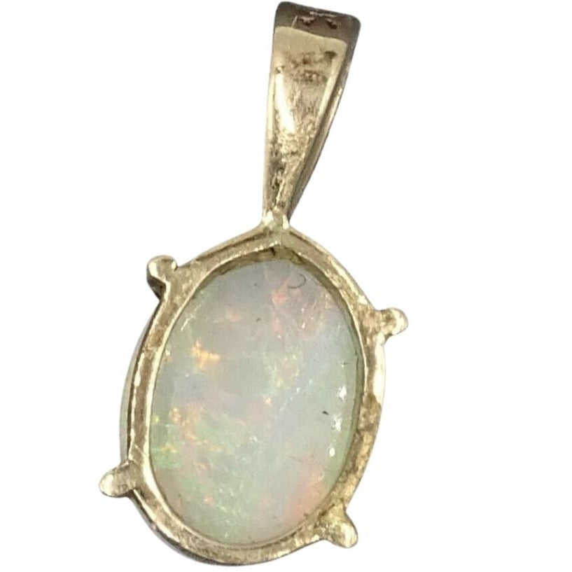 10ct Gold Opal Light Natural Claw Set Pendant
