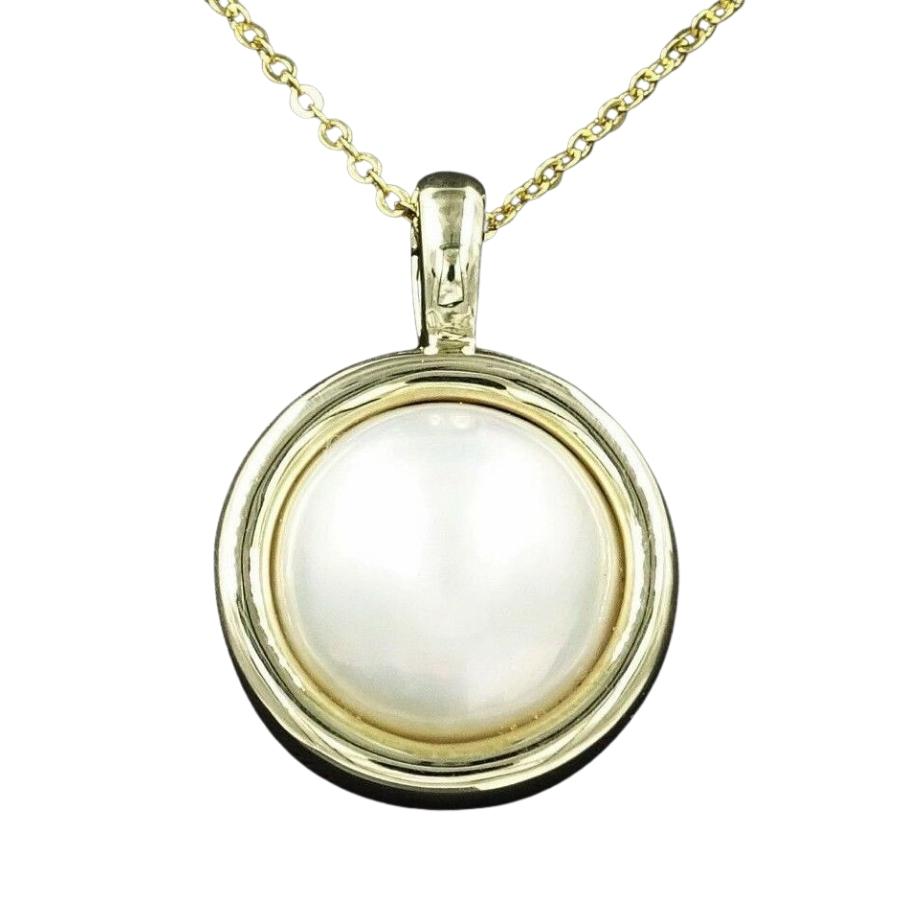 9ct Yellow Gold Mabe Pearl Pendant/Enhancer